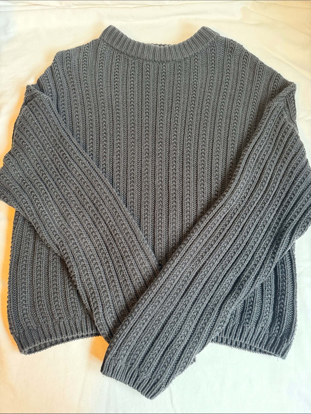 Universal Thread Ribbed Crewneck Sweater - Gray